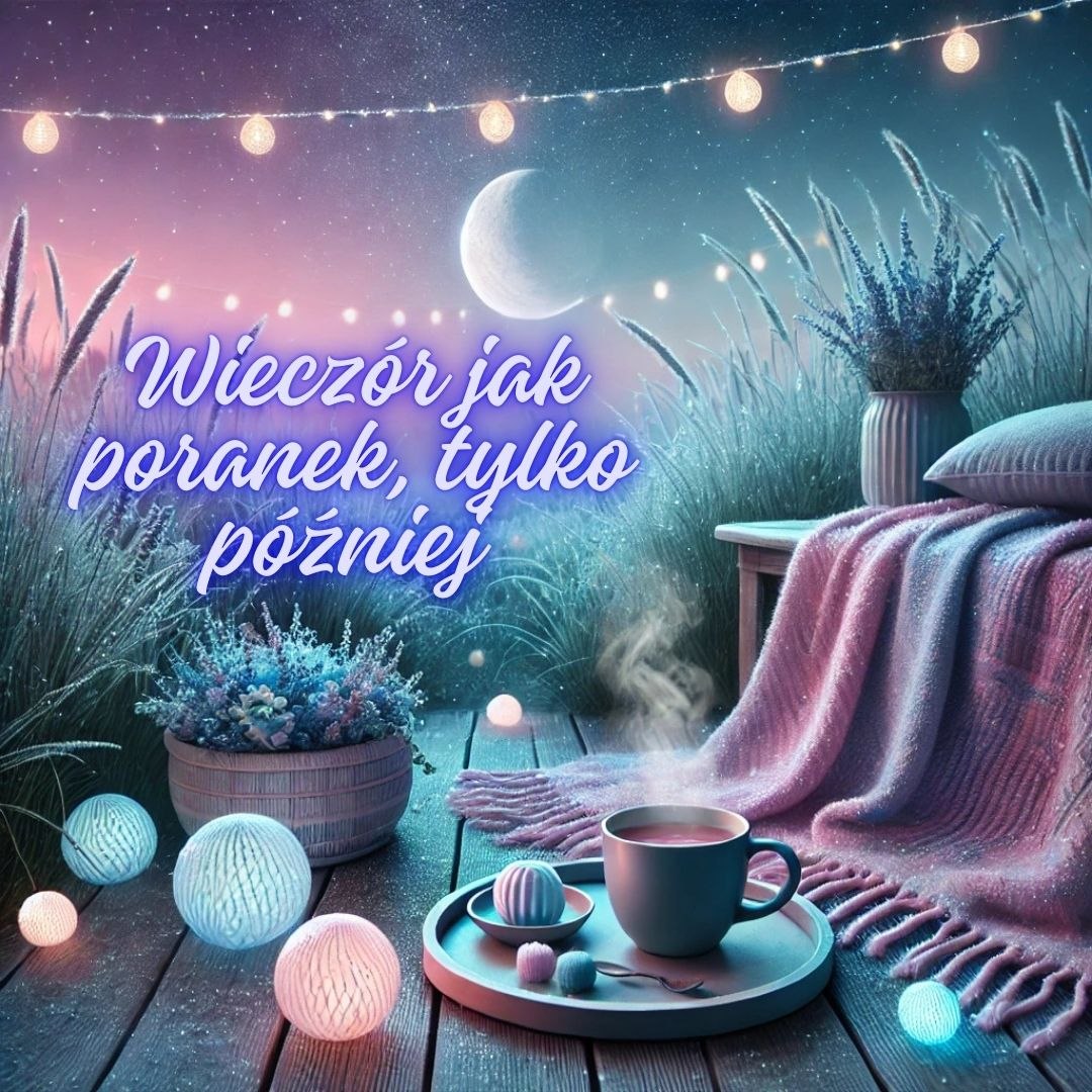 Wieczór jak poranek, tylko później - śmieszne pozdrowienia wieczorne z dekoracjami