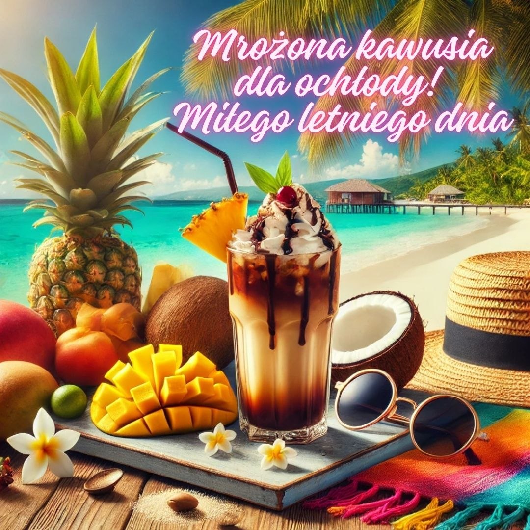 Mrożona kawusia dla ochłody! Miłego letniego dnia z tropikalną kawą nad oceanem