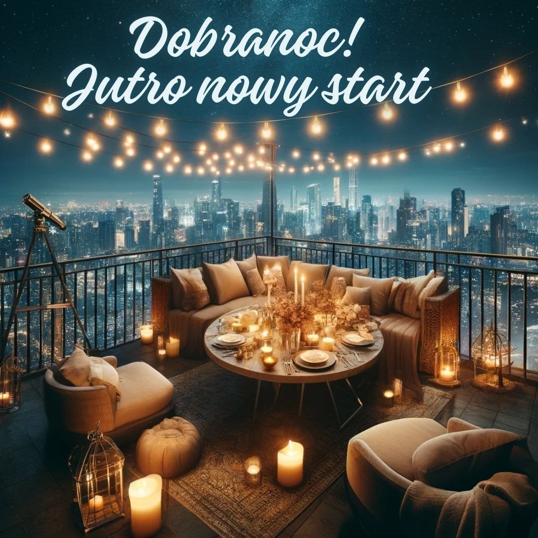 Nowe obrazki na dobranoc - nastrojowy taras z widokiem na miasto