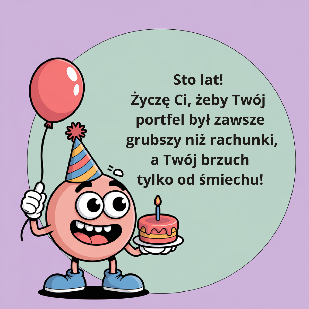 Śmieszne życzenia urodzinowe o portfelu i brzuchu tylko od śmiechu - krótki, dowcipny tekst